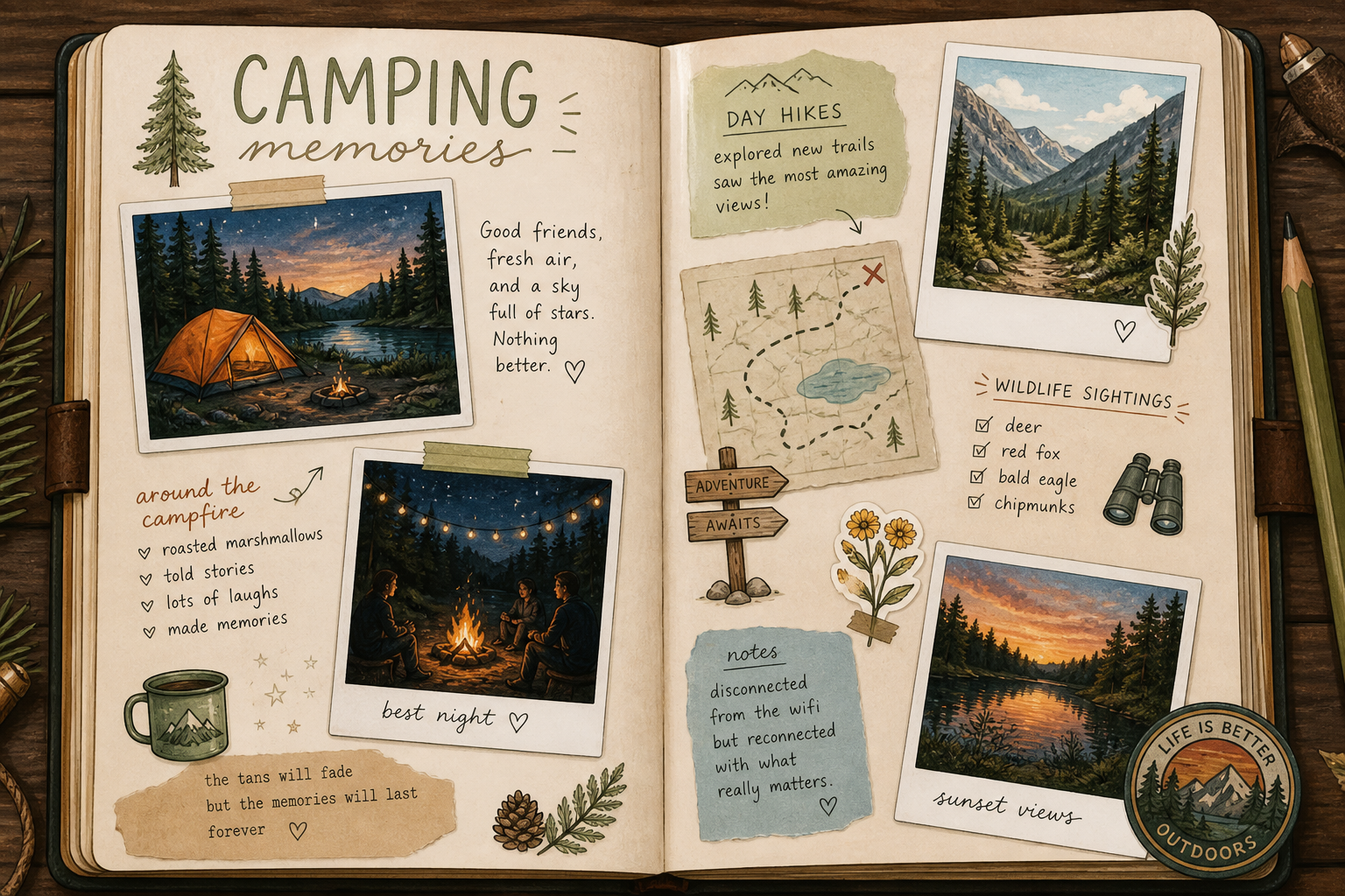 Photo journal memories in TrailNest: Camping Journal