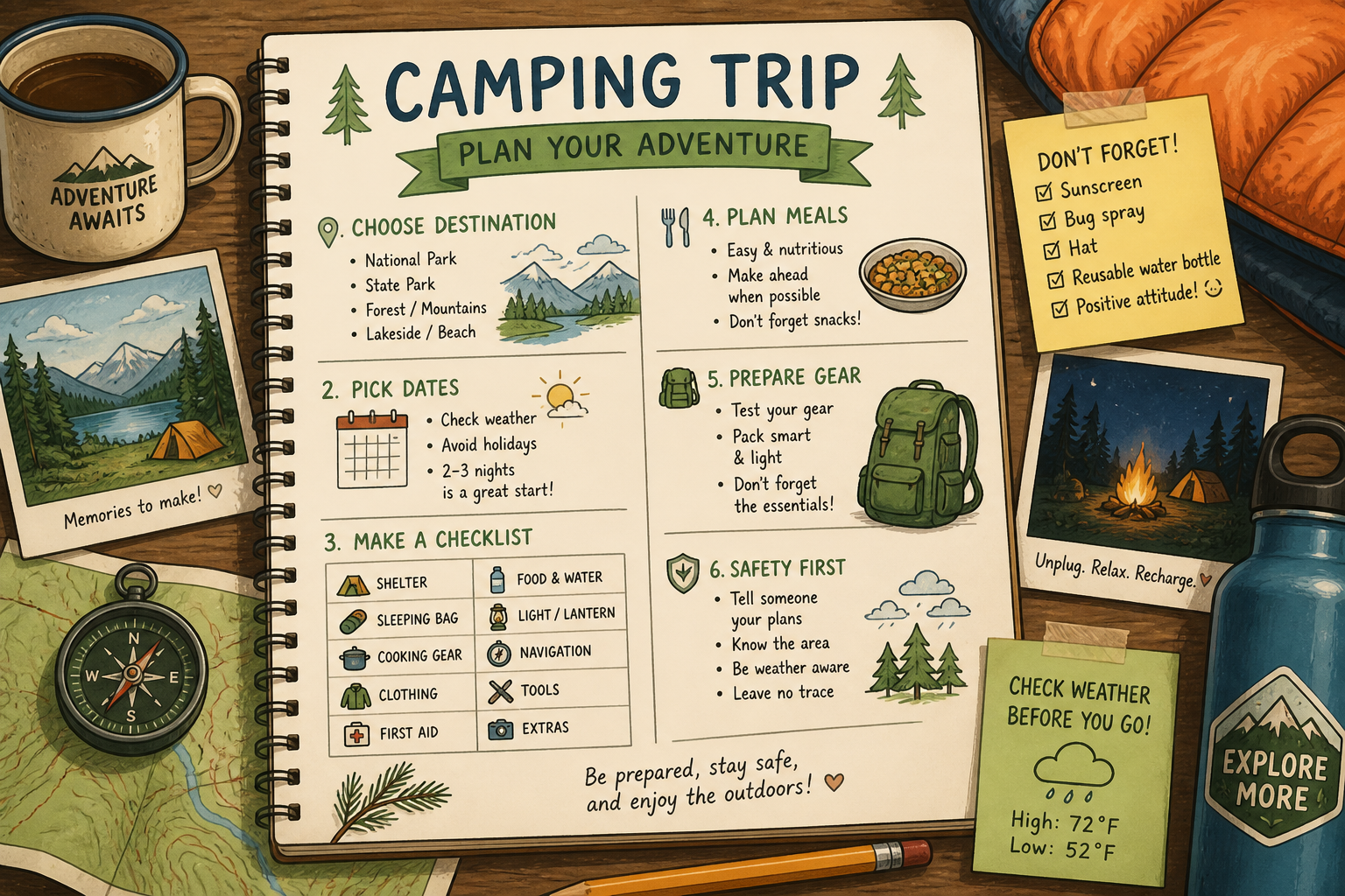 Camping trip planning with TrailNest: Camping Journal