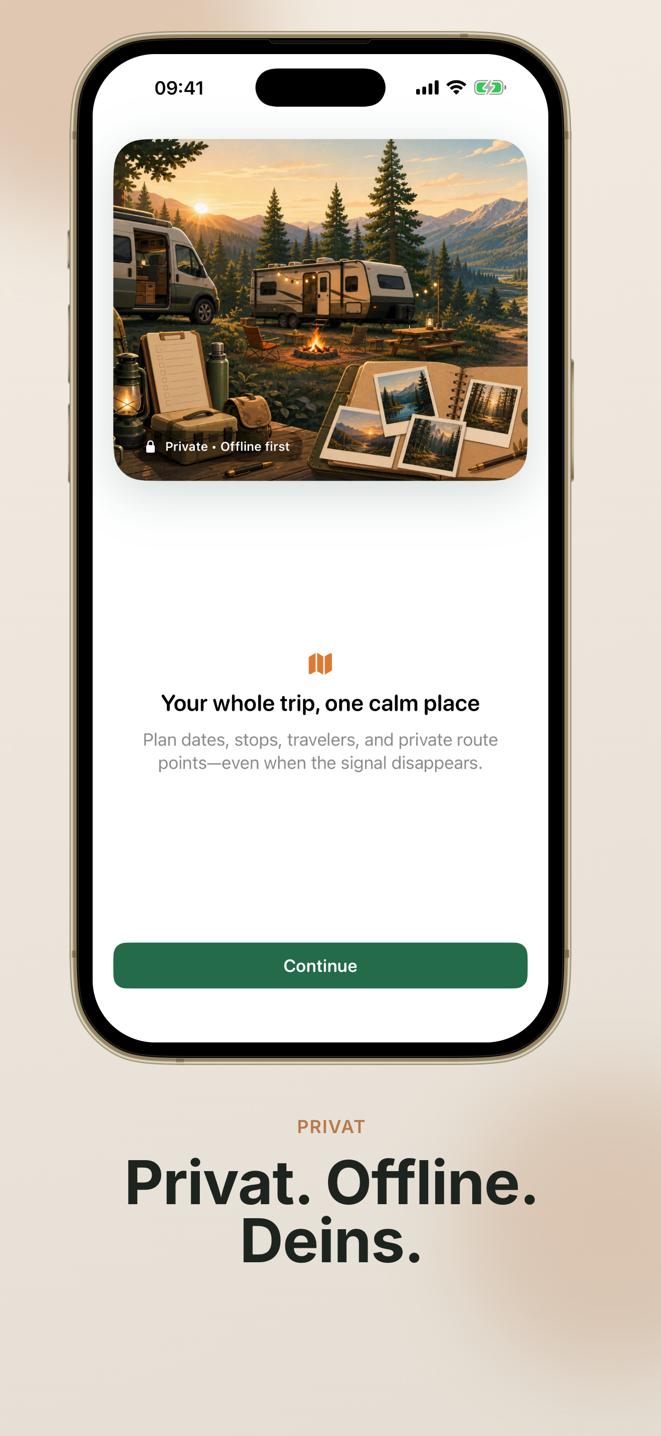 TrailNest archive screen