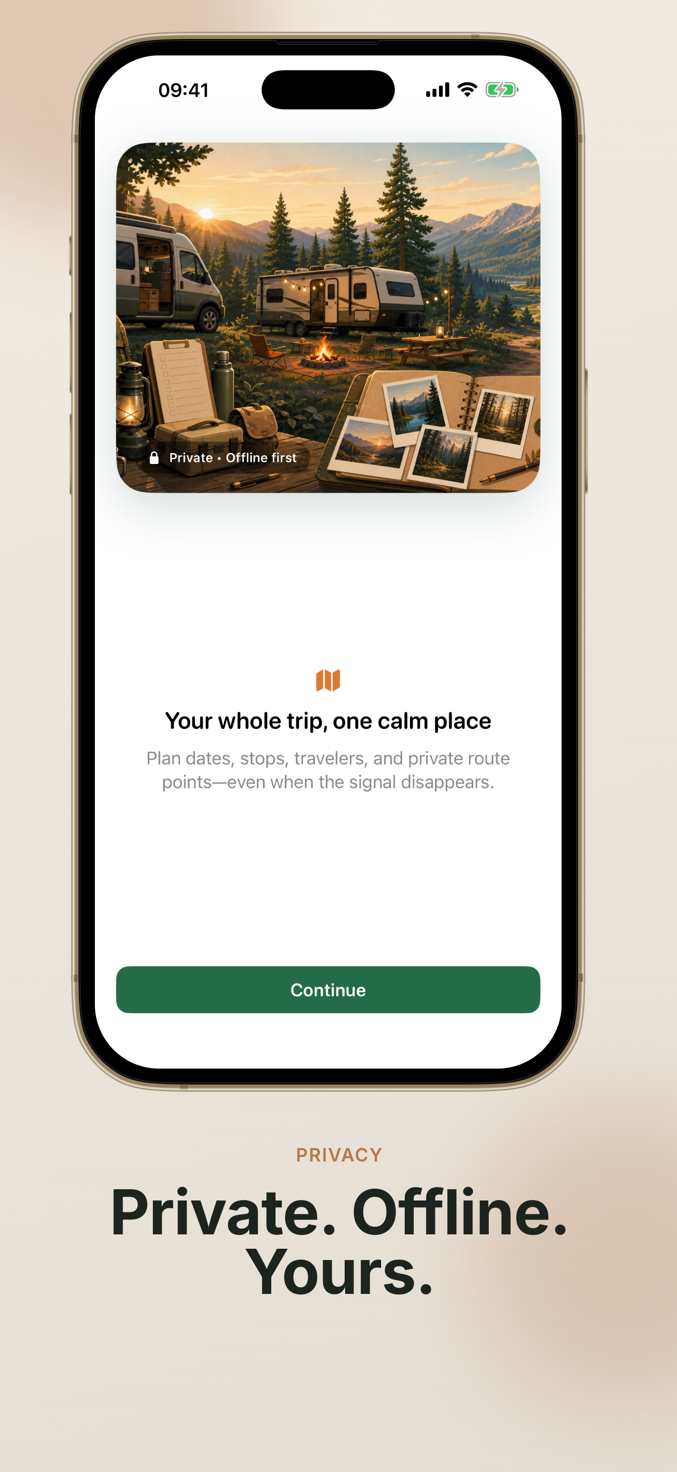 TrailNest archive screen