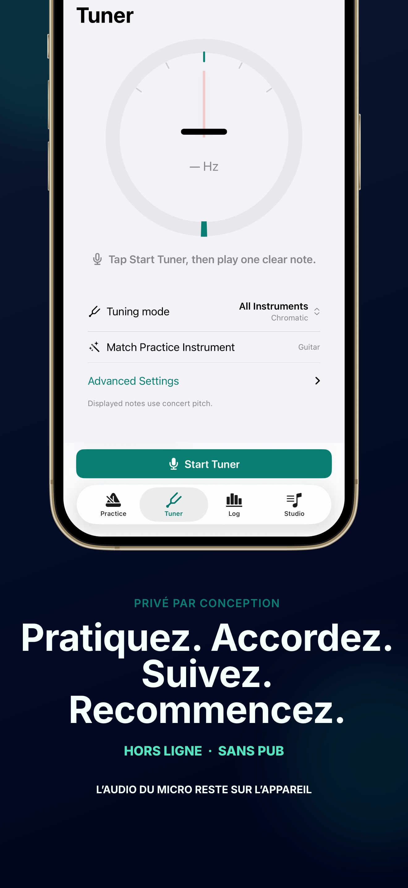 Journal de pratique et statistiques TempoMate : Métronome